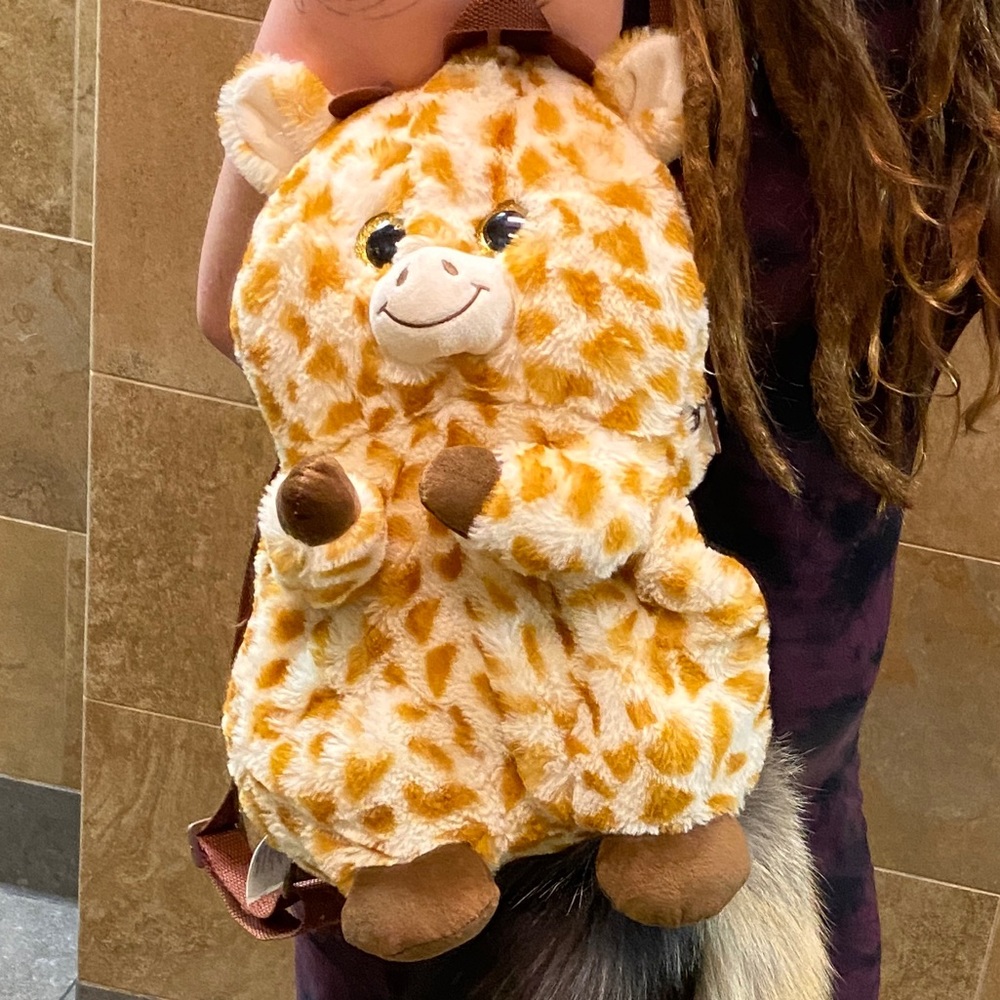 Large soft animal plush backpack